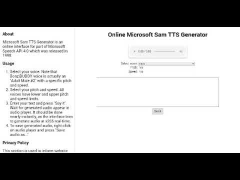 This is My Microsoft Sam TTS Voice