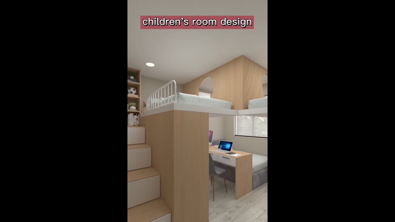 Three Children's Bedroom Design | small room design#house  #shorts