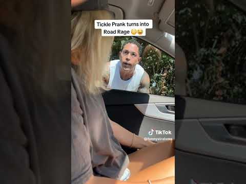 tickle prank turns into Road rage 😳😂.