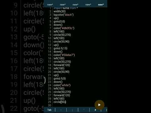 Tik tok logo in turtle 🐢 graphics #coding #python #turtle #code #programming #program #tiktok #logo