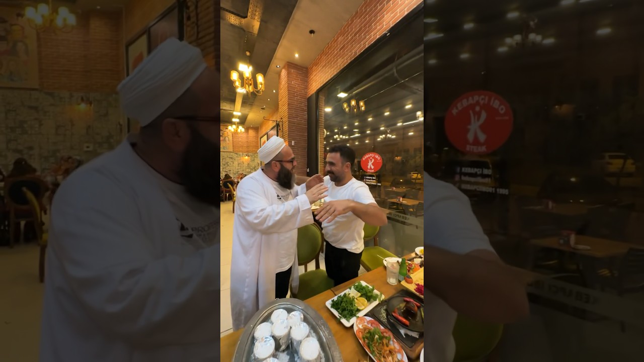TikTok fenomenleri Miraç hoca ve Emin Ağa kebapçıda buluştu…! #eminağa #miraçhoca #tiktok