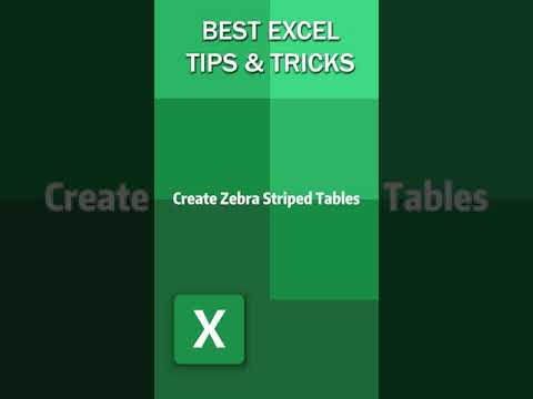 Tips & Tricks Excel Create Zebra Striped Tables #Shorts