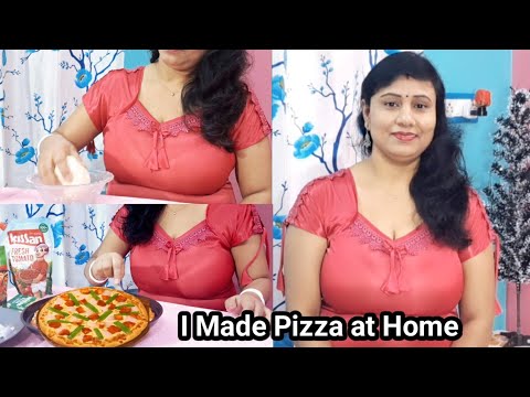Today I Made Pizza 🍕 at Home / Satin Nighty Vlog  @SareeSundariVlog1234