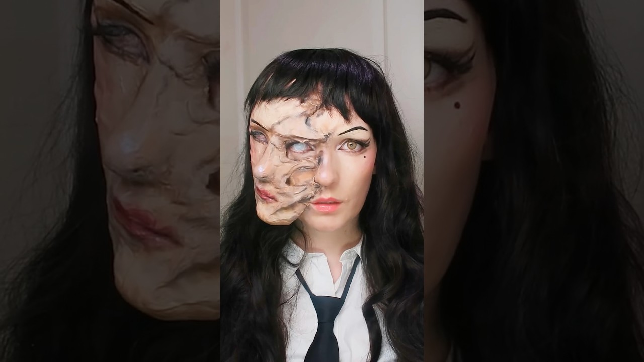 Tomie makeup process 👻 #tomie #cosplay #halloween #junjiito #makeuplook #anime #animegirl