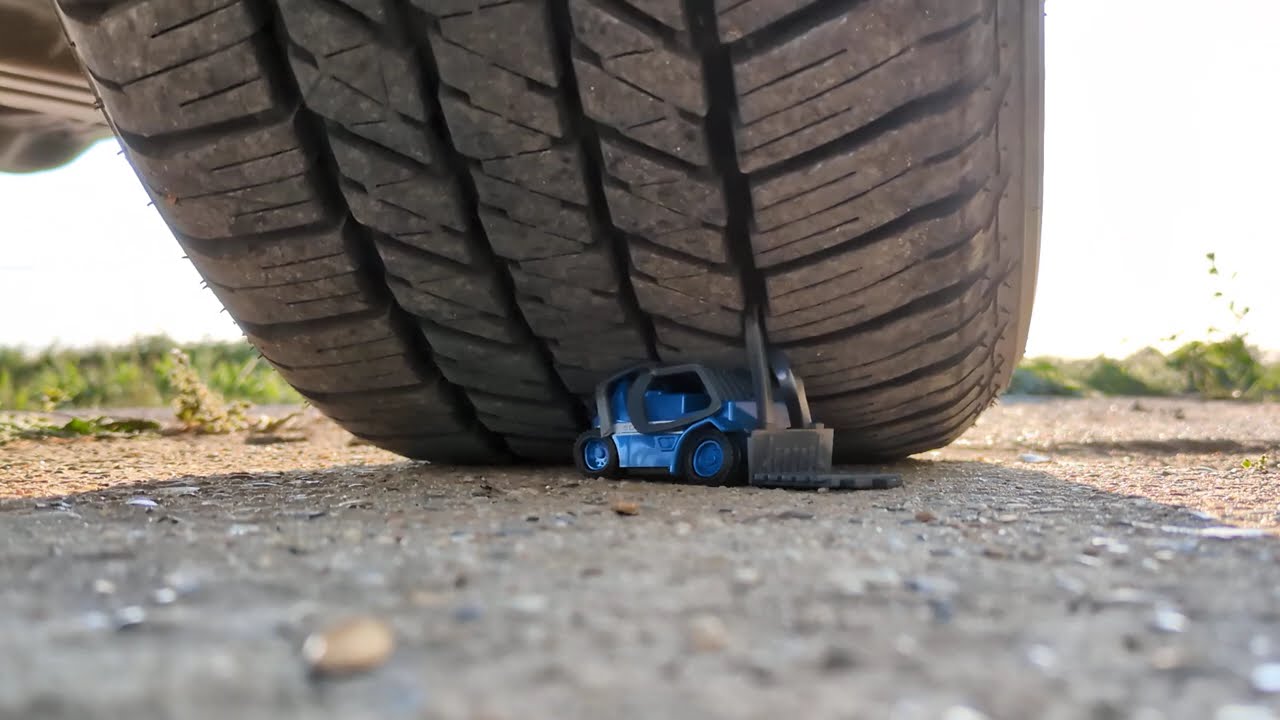 Toy fork truck crushed