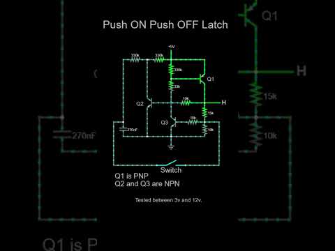Transistor Push ON Push OFF Latch Circuit