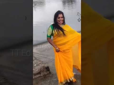Trichy Sadhana yellow saree Tiktok. Please Subscribe