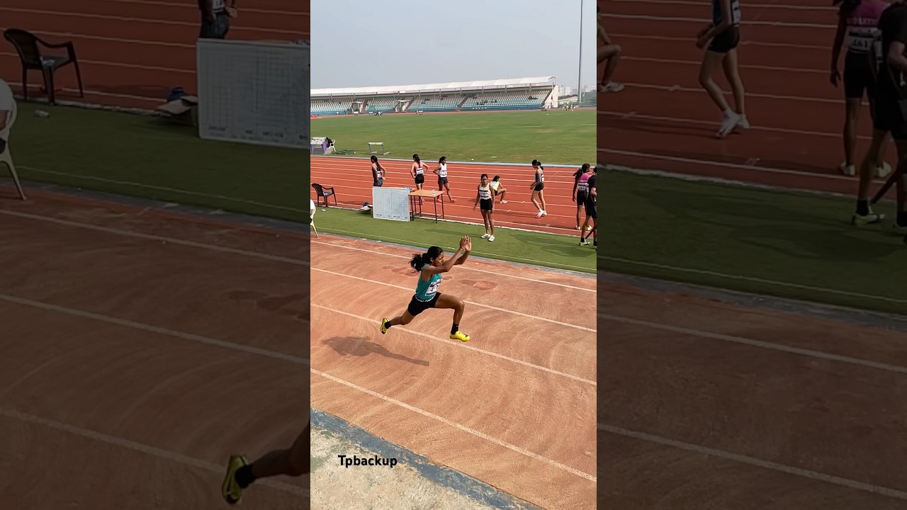Triple Jump girls national game AiU game Bhubaneswar#trending #olympicsport #love #athleticstrack