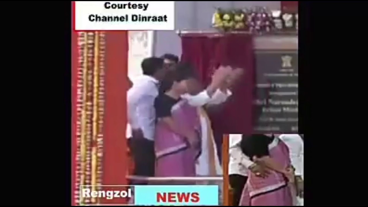 Tripura minister groping woman colleague on stage during PM Modi’s Agartala rally