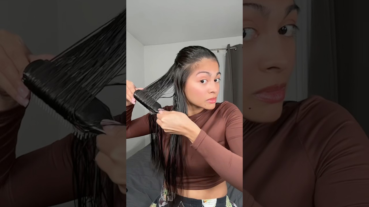 trying curly hair routine on straight hair! 😳
