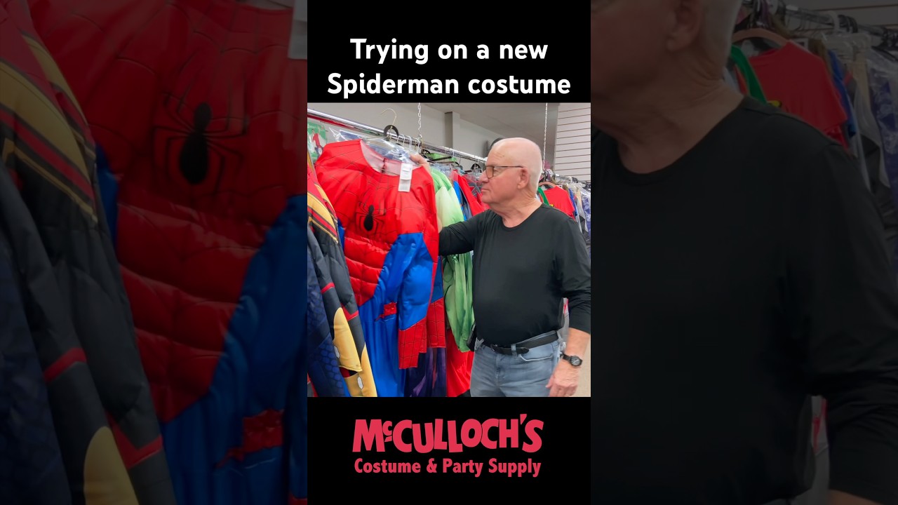 Trying on a Marvel Spider-man costume. #shortvideo #costume #spiderman