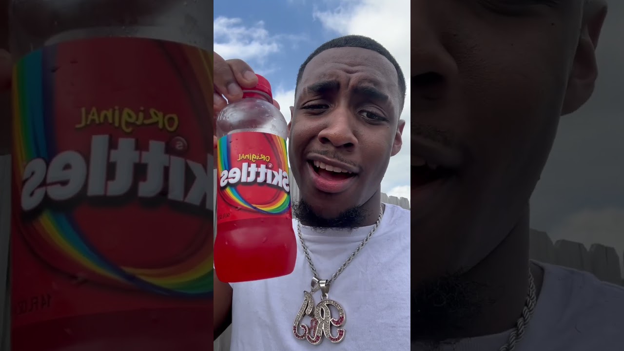TRYING SKITTLES NEW DRINKS🤢 #foodie #drink #drinkreview #skittles #review