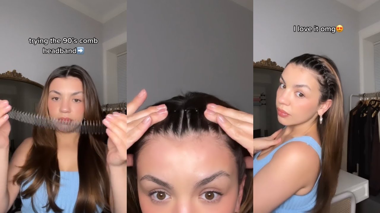 Trying The 90's Comb Headband #hairstyle #hairaccessories #hair