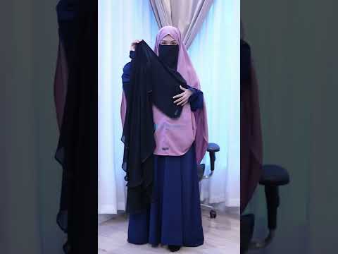 TUTORIAL Niqab Yaman 2 Layer Bisban Chiffon Silk Jetblack by Alsyahra Exclusive. Selamat mencoba