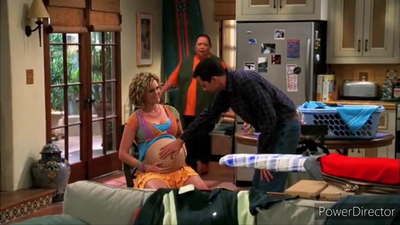 Two and Half Men Pregnant Belly Rub.