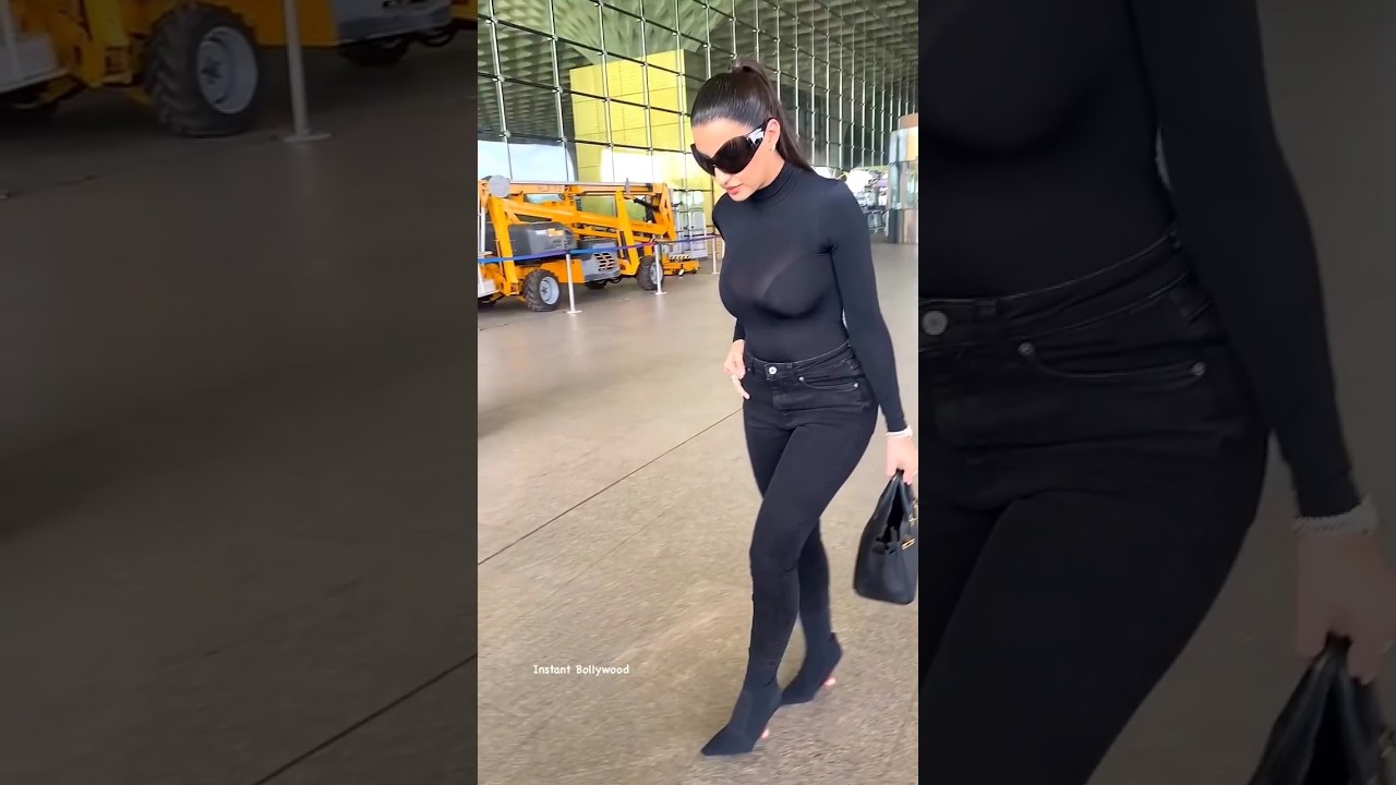 Uff! Nora Fatehi's Black Airport Look🖤