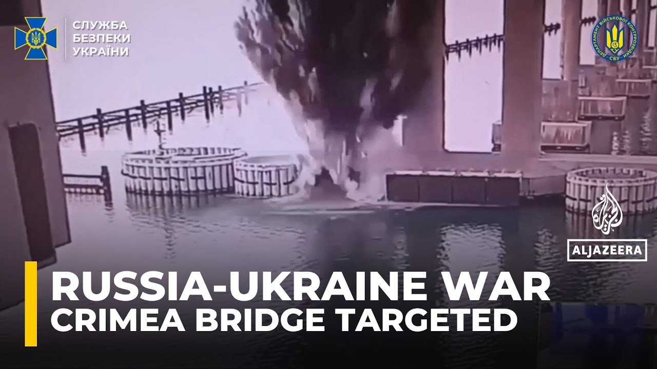 Ukraine strikes Crimea bridge, a key route for Russian military supplies in the war