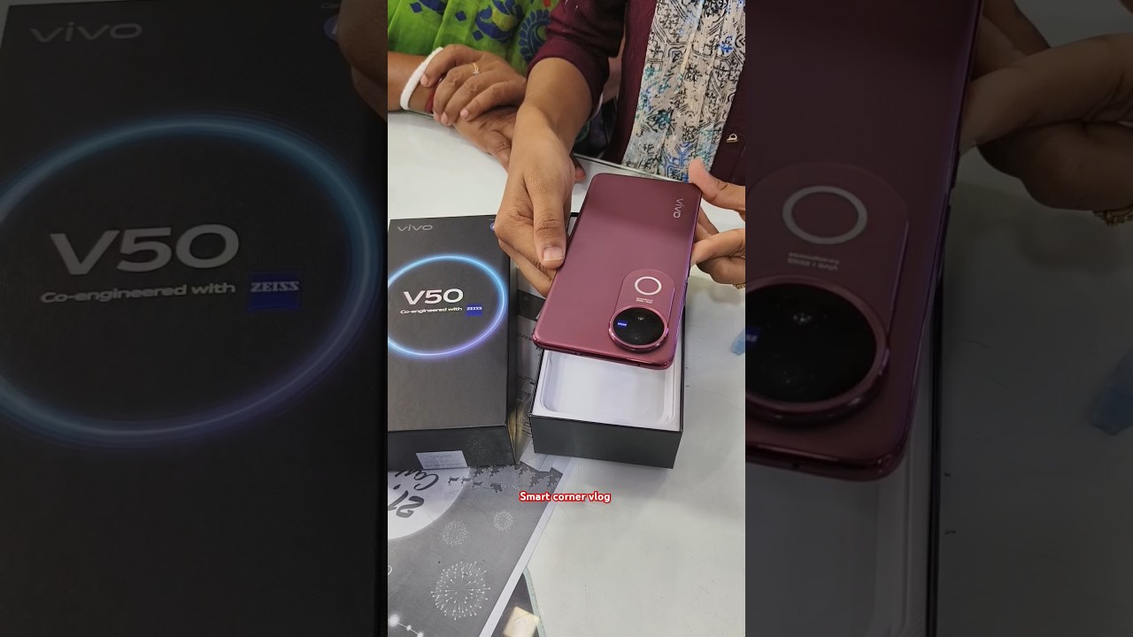 Unboxing Vivo V50 // 8+256 // Rose Red📲🔥💯#smartcornervlog#vivov50#unboxing#shorts