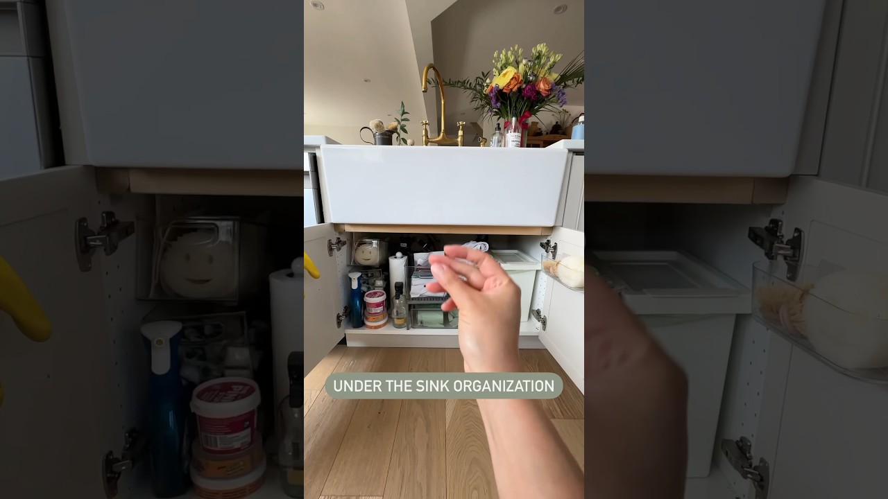 Under the sink organization #cleanwithme #cleaningmotivation #organize