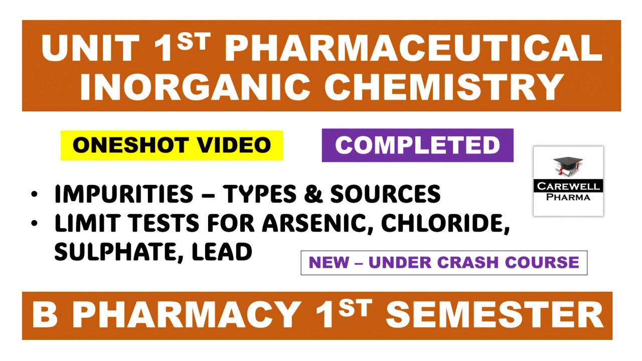 Unit 1 inorganic chemistry || Complete || pharmaceutical inorganic chemistry 1st semester | Carewell