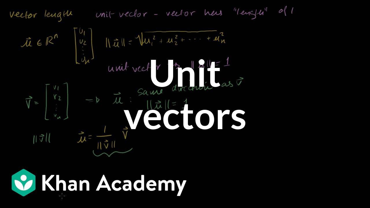 Unit vectors | Matrix transformations | Linear Algebra | Khan Academy