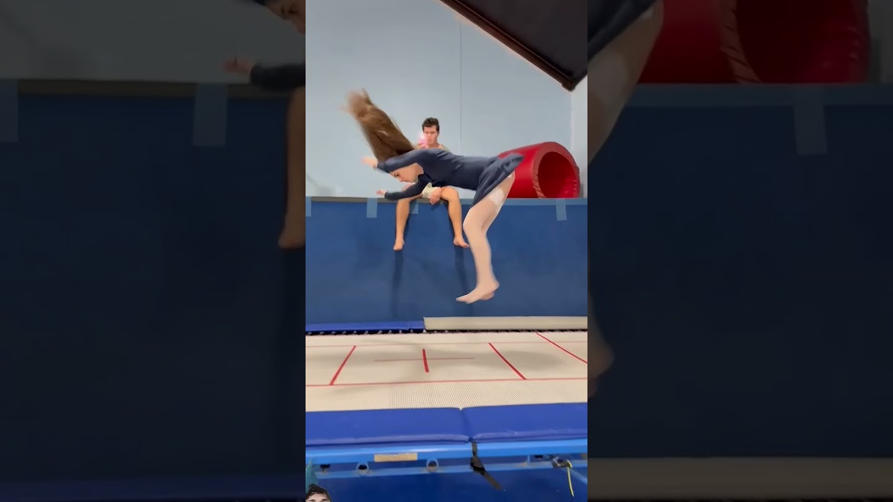 Up skirt #flip #girl #pants #gymnast #trampoline #sports #backflip