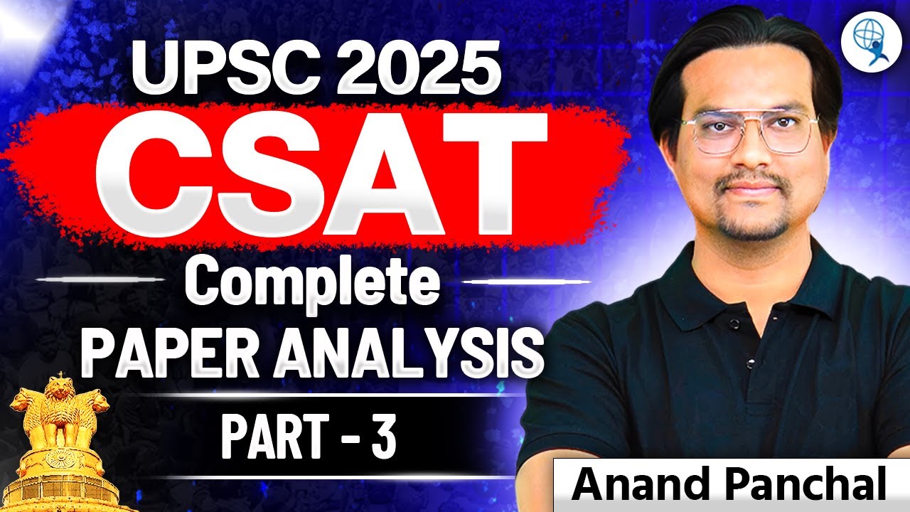 UPSC CSAT 2025 Solved paper PART 03 || By ANAND PANCHAL  SIR || SCORDEMY 2.0