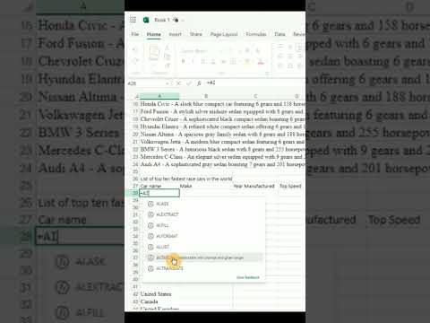 Use CHATGPT to GENERATE custom data in Excel