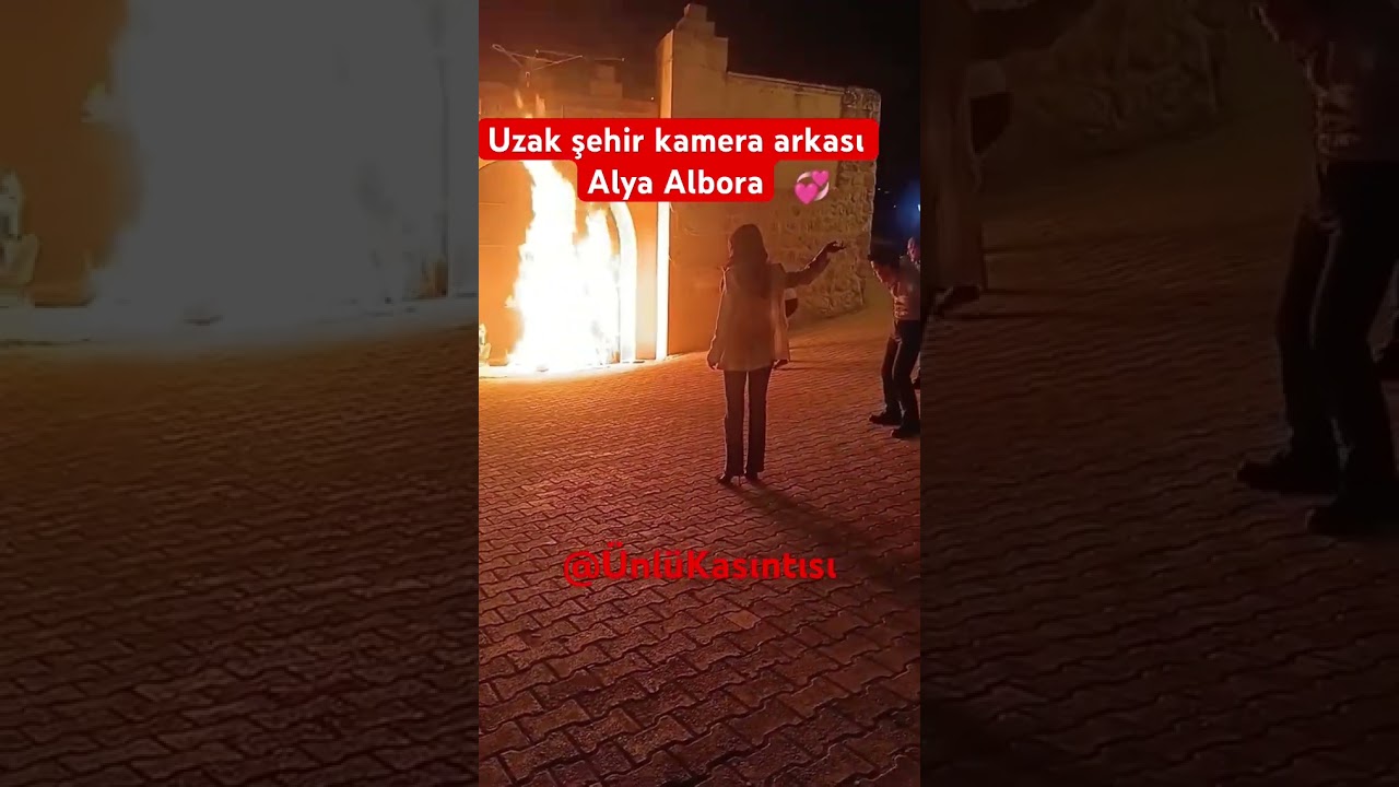 Uzak şehir kamera arkası Alya Albora Kaya Albora görüntüleri kapı sahnesi #uzakşehir #albora #set