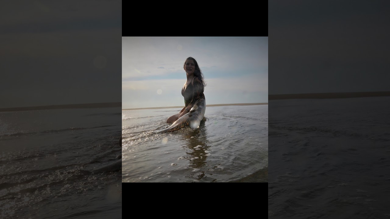 Uzbekistan model at the beach underwater shots