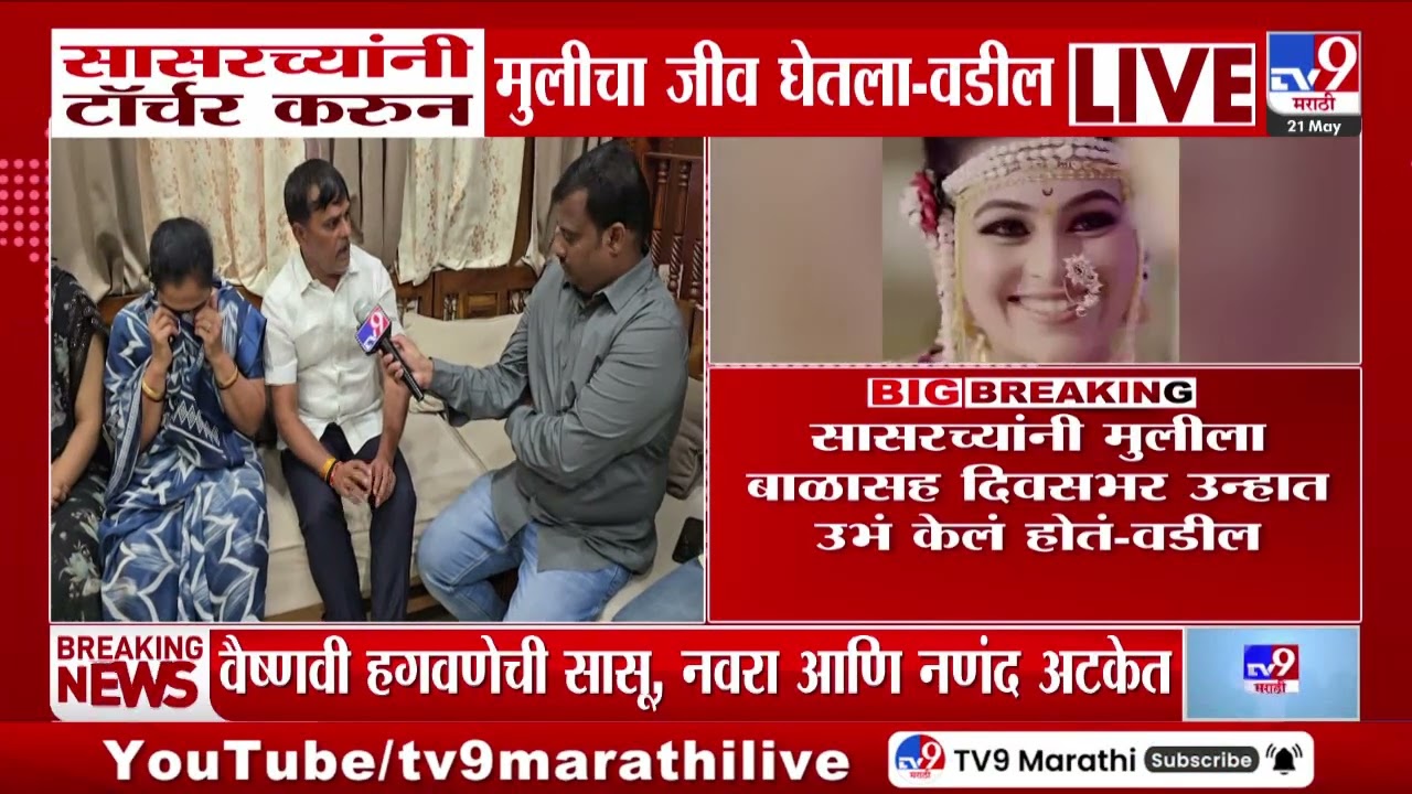 Vaishnavi Hagawane Death Case | सासरच्यांनी टॉर्चर करुन मुलीचा जीव घेतला- वडील