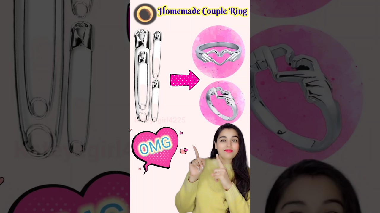 Valentine Rings 💘💍| Diy Safety Pin Couple Rings | Homemade Easy Ring idea #kateyegirl #howtomake
