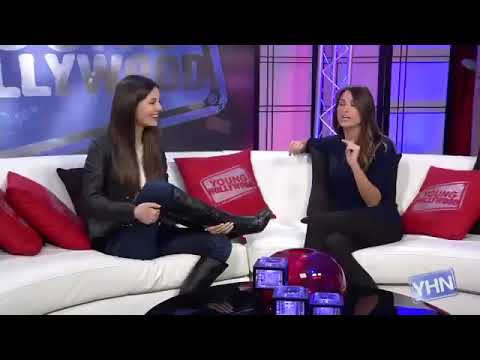 Victoria Justice Takes Her Boot Off #boots#fashion#shoesoff#celeberity#feet#shoeplay#interview#socks