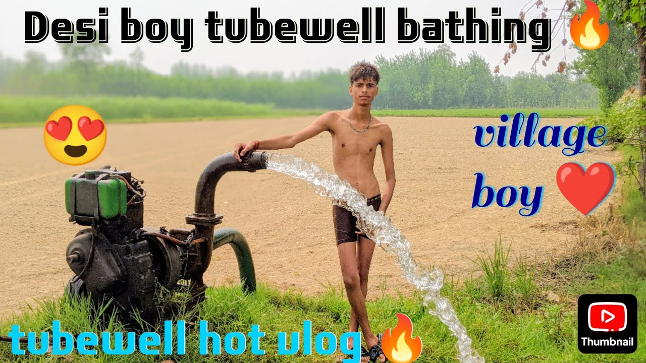 Village boy tubewell swimming pool hot vlog |  tubewell swimming hot vlog | india tubewell bathing 🥵