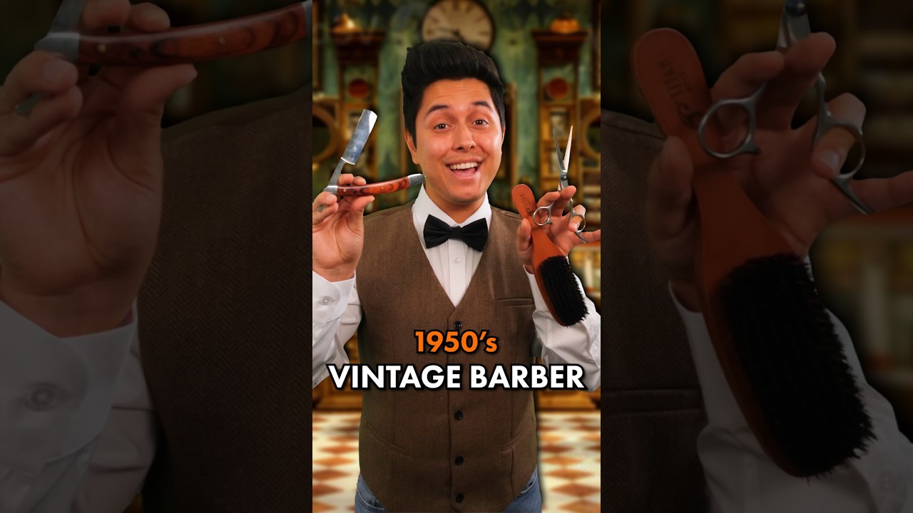 Vintage 1950’s Barber Haircut & Shave 💈 | #ASMR