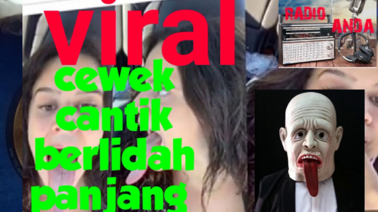 Viral, cewek cantik punya lidah panjang