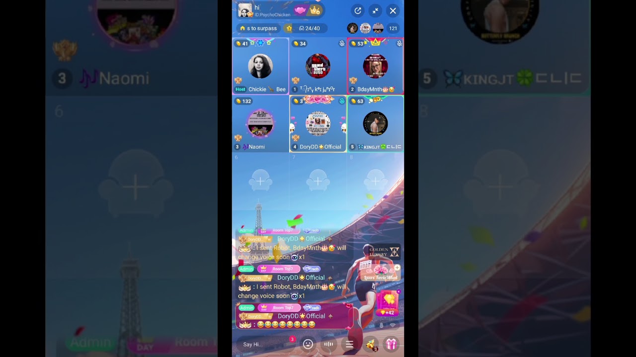 Voice Changer gift on a bigo live panel 🤣