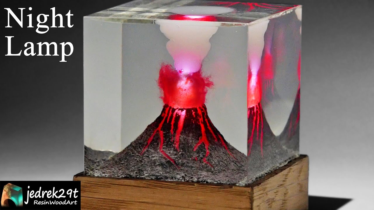 Volcano DIORAMA - Night Lamp / RESIN ART