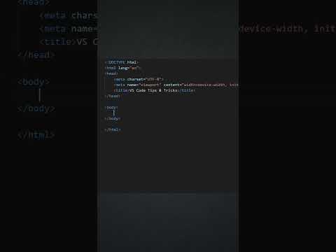 Vs code tips and tricks ✅ To create multiple html elements using shortcuts 🤝 #html #vscode