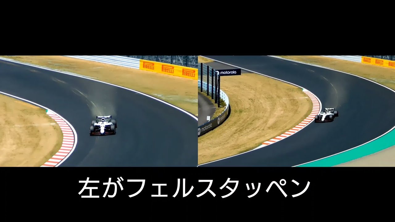 角田裕毅vsフェルスタッペン　鈴鹿の1コーナー比較