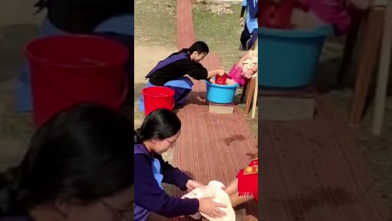 Washing Mother's Foot...