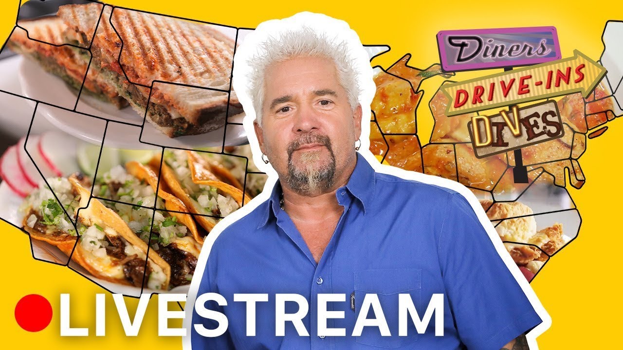 WATCH LIVE 🔴 Guy Fieri's #DDD Tour around America | Food Network