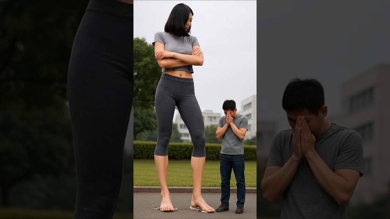 Watch Short Girl Transform into Tall Girl, and She Torn Her Shoes 👟😲 #tallgirl #tallwoman #giantess