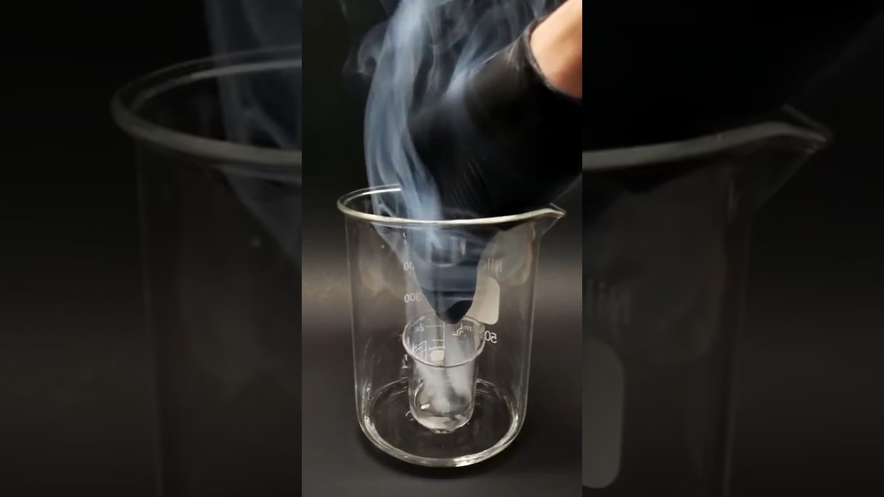 Watch these chemicals react in mid-air!
