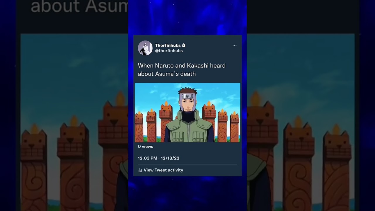 When Naruto and Kakashi heard about Asuma's death🥺#shorts