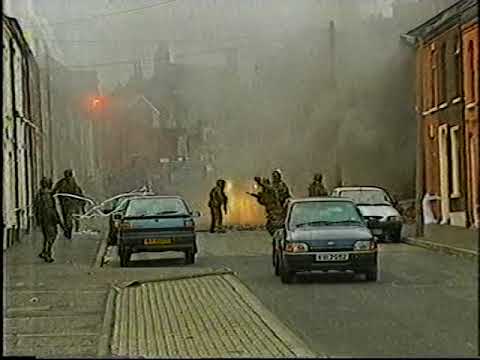 Woman soldier shot in New Lodge area of Belfast 12 Jan 1994 ITN news report.