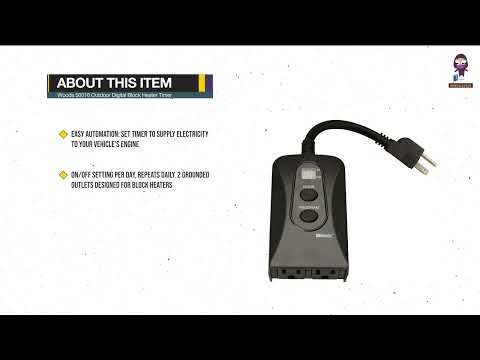 Woods 50016 Outdoor Digital Block Heater Timer User Manual | Set Up & Programming Guide