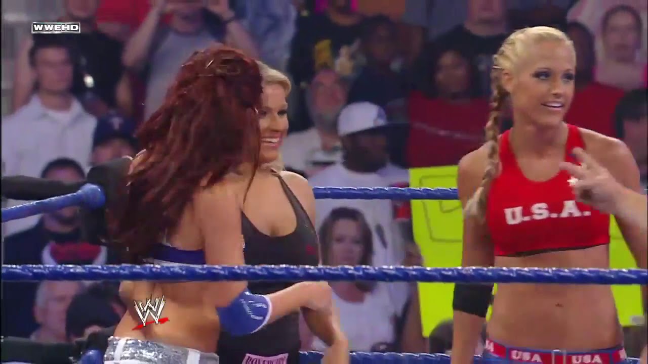 WWE Smackdown 2008 Maryse, Victoria and Natalya vs Michelle McCool, Cherry and Maria