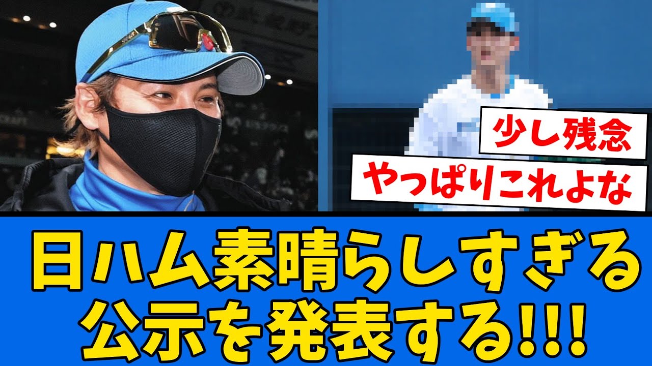 【公示】ハムファン”今日の公示”見て少しだけ残念な模様www【プロ野球反応集】