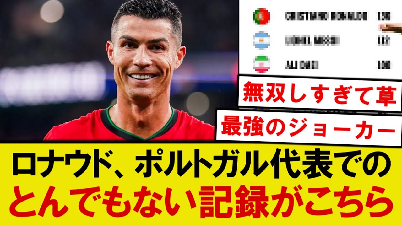 【速報】ロナウド、ネーションズリーグ決勝進出のポルトガル代表でのとんでもない記録がこちらwwwww